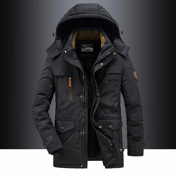 Rufus I Herren Winterparka Kapuzenjacke Fleecegefüttert Freizeit