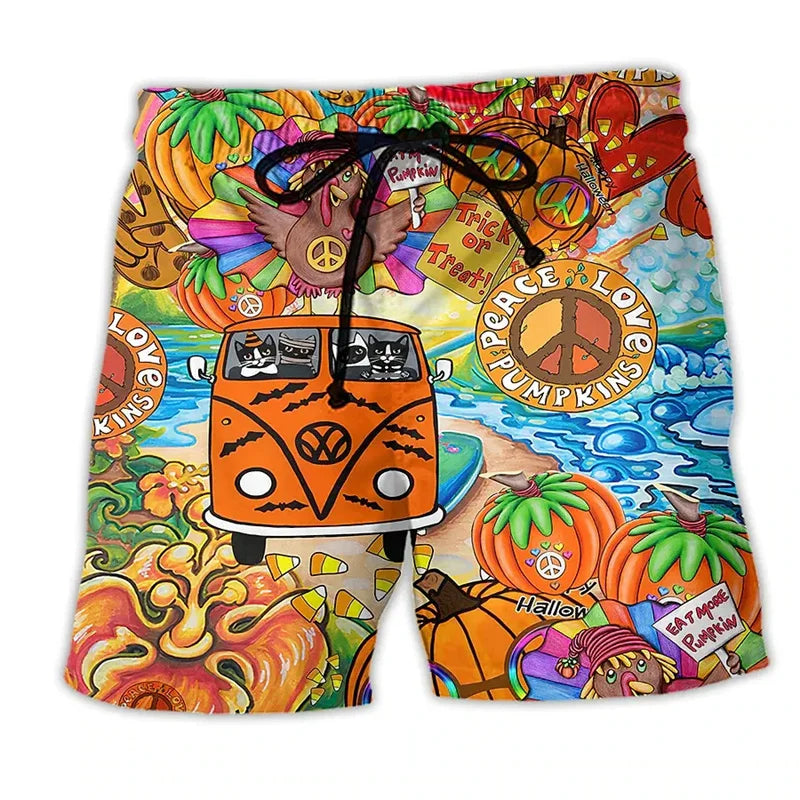 Herren Badehose Regular Fit Freizeit mit Graffiti-Muster