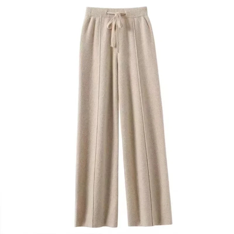 Damen Strickhose Relaxed Fit Freizeit Winter