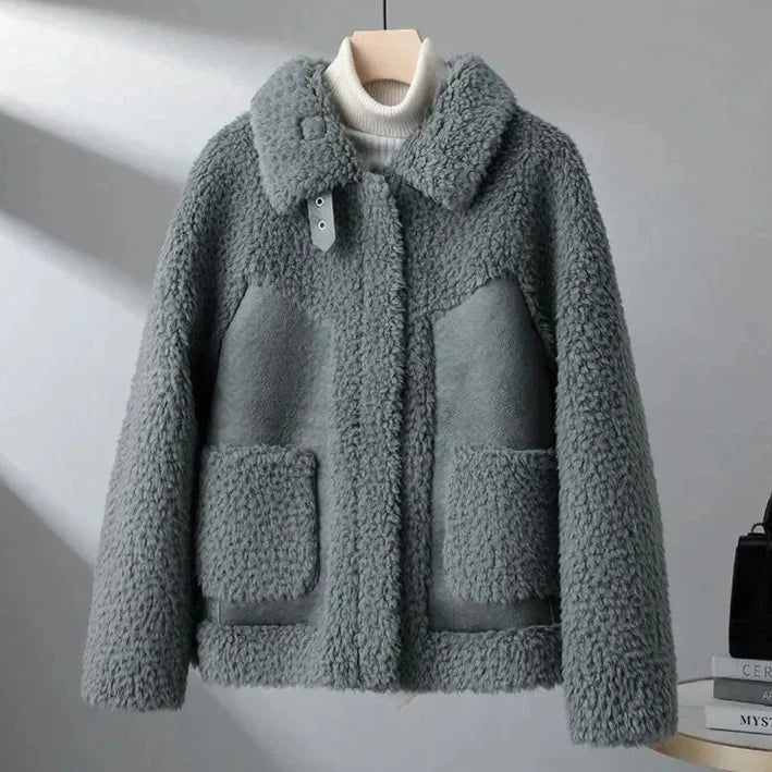 Damen Fleecejacke Oversize Freizeit Winter Warm