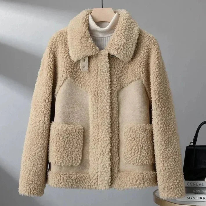 Damen Fleecejacke Oversize Freizeit Winter Warm
