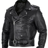 Slim Fit Herren Motorradjacke mit Stehkragen aus veganem Leder