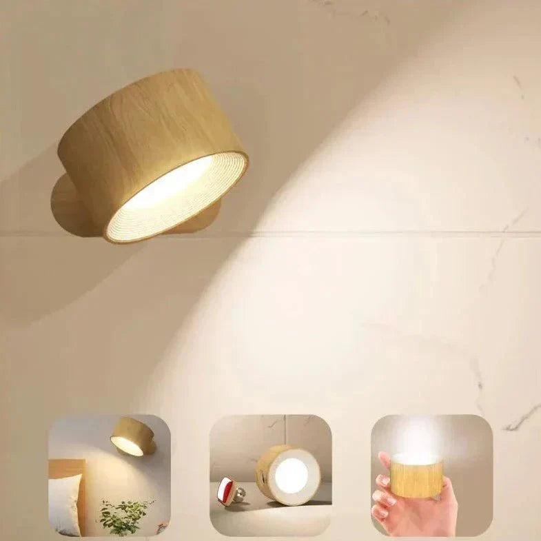 Kabellose Wandleuchte Modern 360° Beleuchtung Wohnzimmer