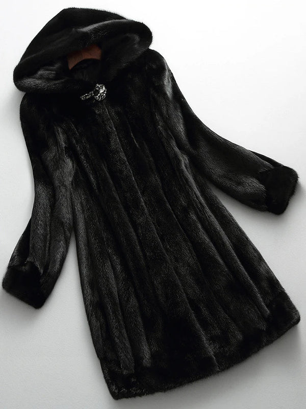 Damen Kunstpelzmantel Oversize Winter Casual Elegant