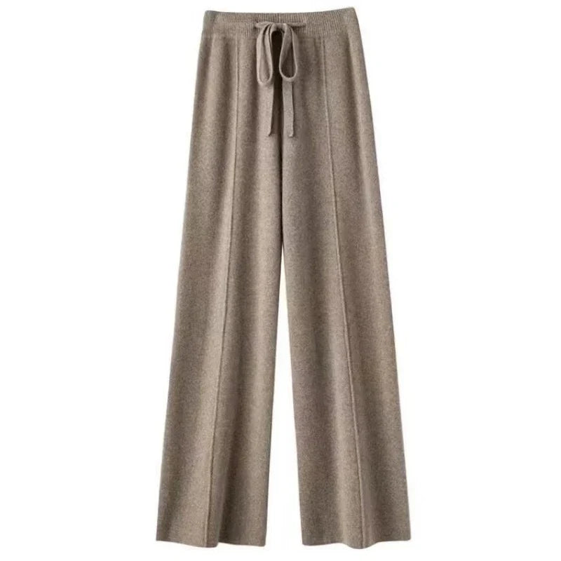 Damen Strickhose Relaxed Fit Freizeit Winter