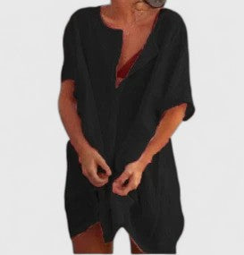 Damen Tunika-Kleid Relaxed Fit Sommer Freizeit Elegant