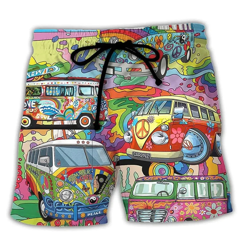 Herren Badehose Regular Fit Freizeit mit Graffiti-Muster