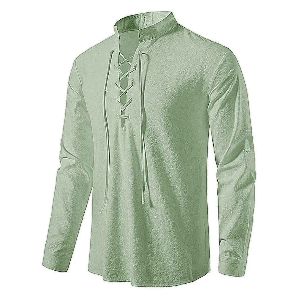 Herren Sommerhemd Relaxed Fit Freizeit Boho-Stil