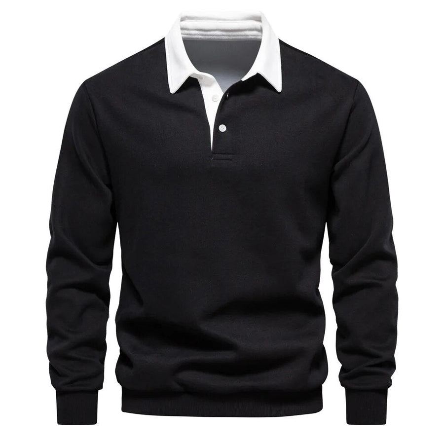 Herren Langarm-Pullover Regular Fit mit Kragen für Alltag und Büro