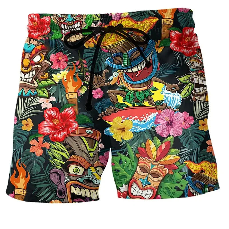 Herren Badehose Regular Fit Freizeit mit Graffiti-Muster