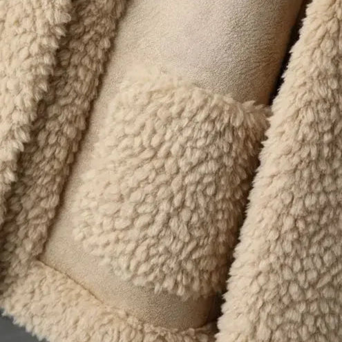 Damen Fleecejacke Oversize Freizeit Winter Warm