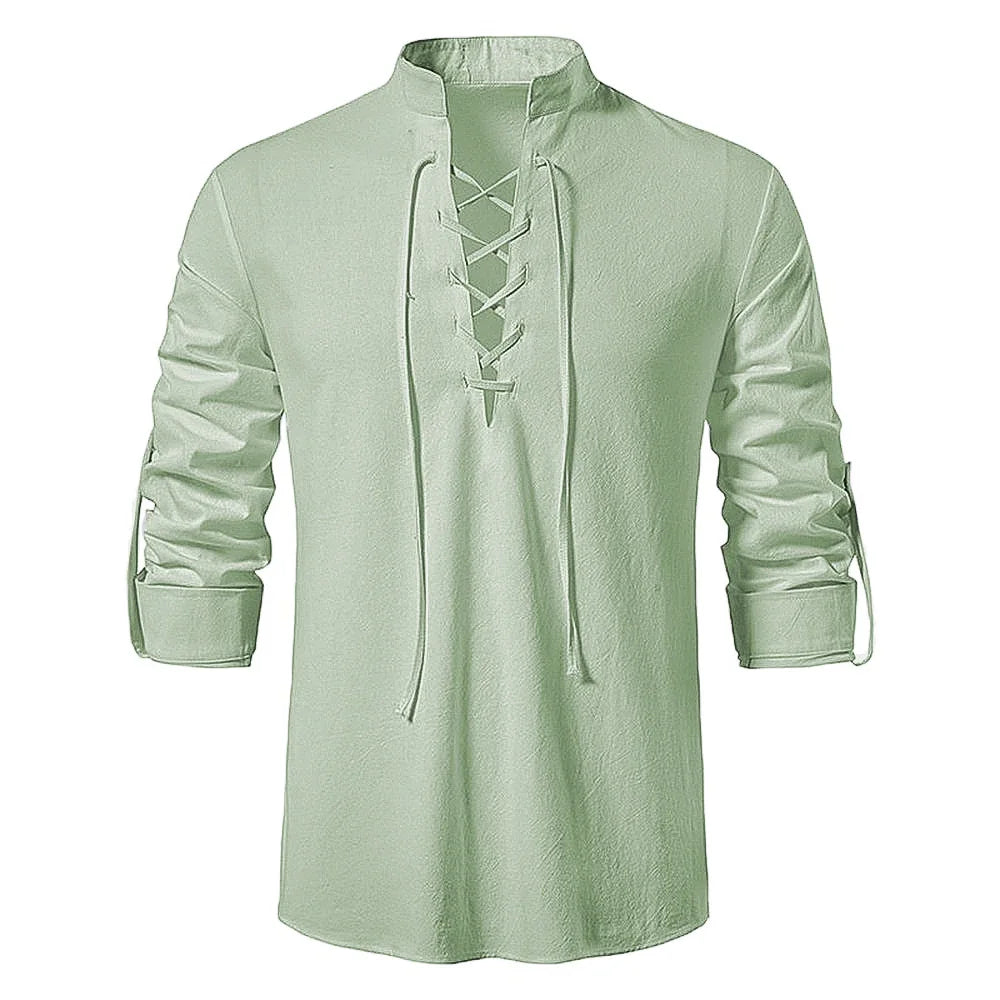 Herren Sommerhemd Relaxed Fit Freizeit Boho-Stil