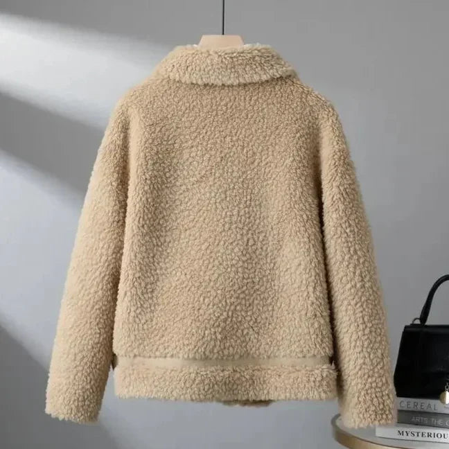 Damen Fleecejacke Oversize Freizeit Winter Warm