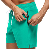 Maillot de bain homme coupe droite loisirs avec poche zippée et cordon de serrage