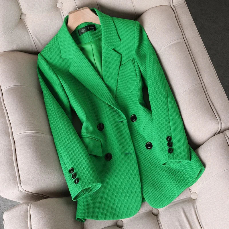 Damen Slim Fit Blazer Karo Business Freizeit