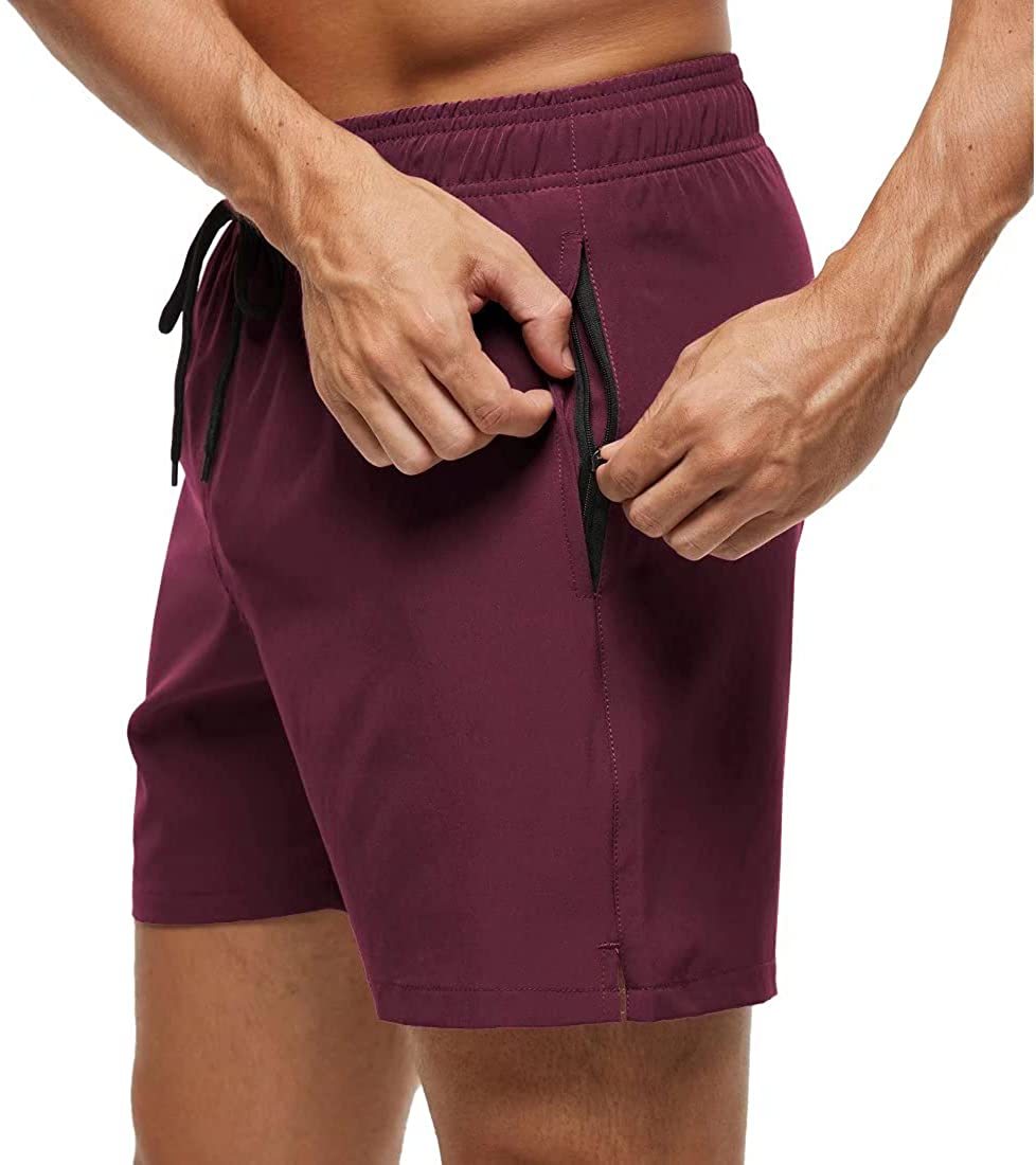 Herren Badehose Regular Fit Freizeit mit Reißverschlusstasche und Kordelzug