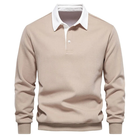 Herren Langarm-Pullover Regular Fit mit Kragen für Alltag und Büro
