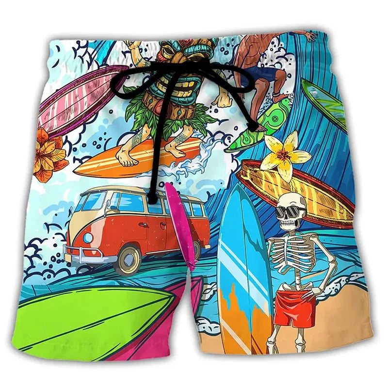 Herren Badehose Regular Fit Freizeit mit Graffiti-Muster