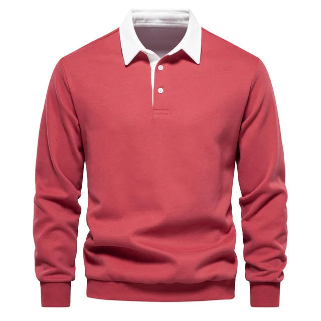 Herren Langarm-Pullover Regular Fit mit Kragen für Alltag und Büro