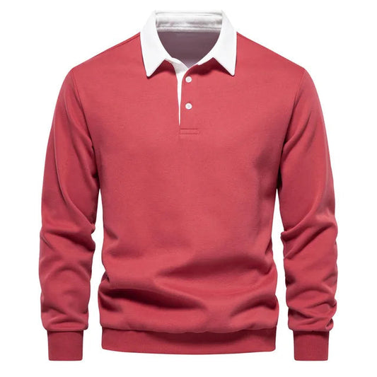 Herren Langarm-Pullover Regular Fit mit Kragen für Alltag und Büro