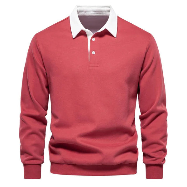 Herren Langarm-Pullover Regular Fit mit Kragen für Alltag und Büro