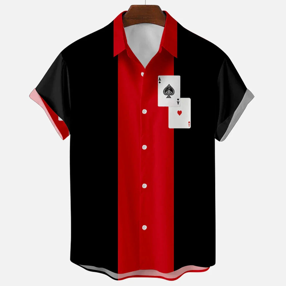 Jakob | Herren Kurzarmhemd Relaxed Fit Sommer Retro-Streifen Freizeit