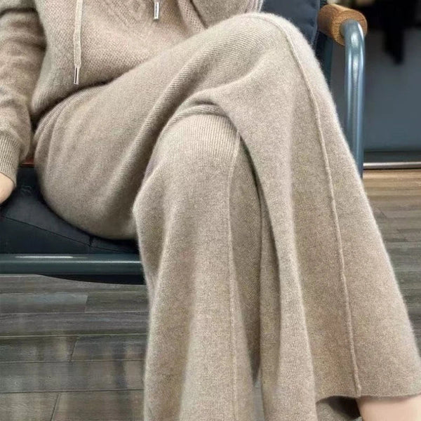 Damen Strickhose Relaxed Fit Freizeit Winter