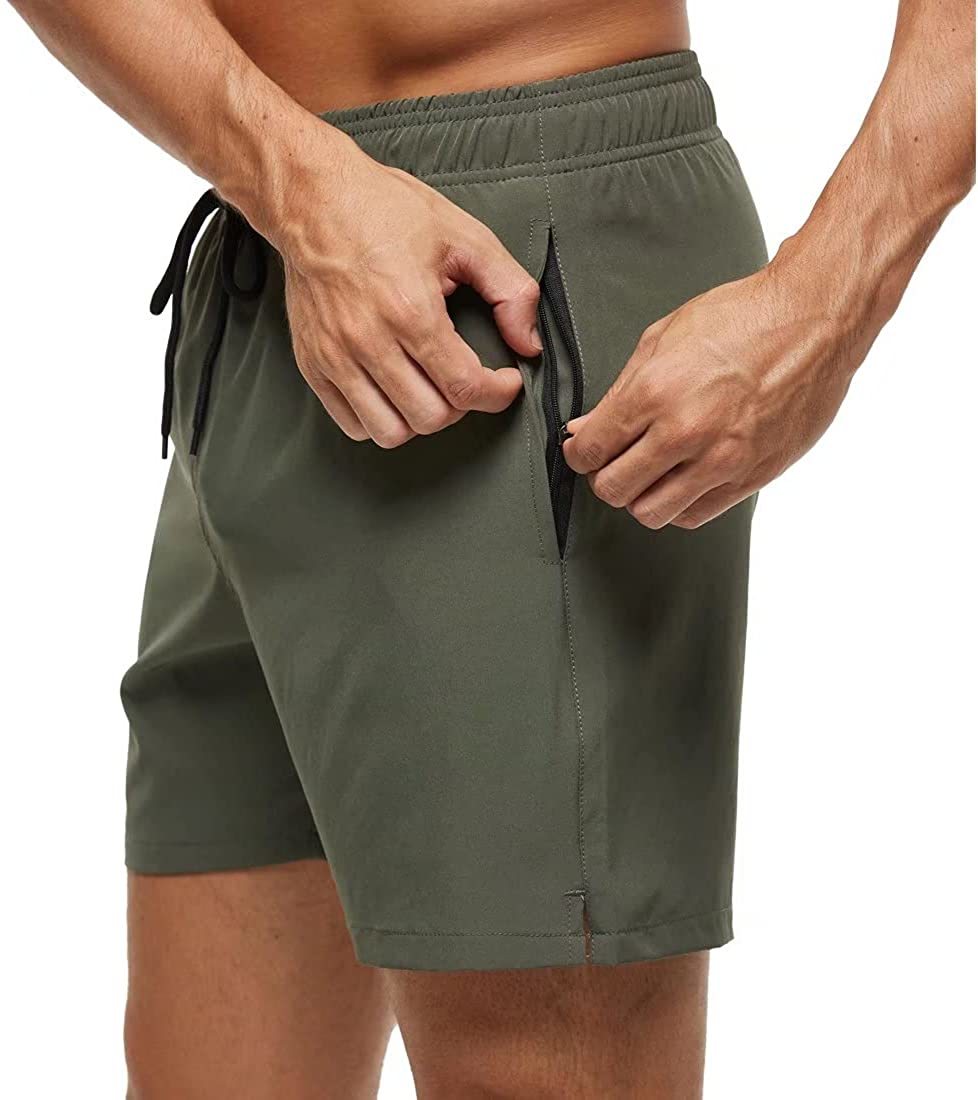 Herren Badehose Regular Fit Freizeit mit Reißverschlusstasche und Kordelzug