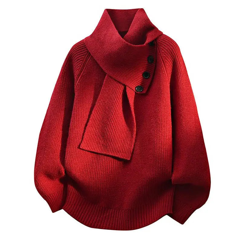 Damen Schalkragen-Pullover Regular Fit Freizeit Winter