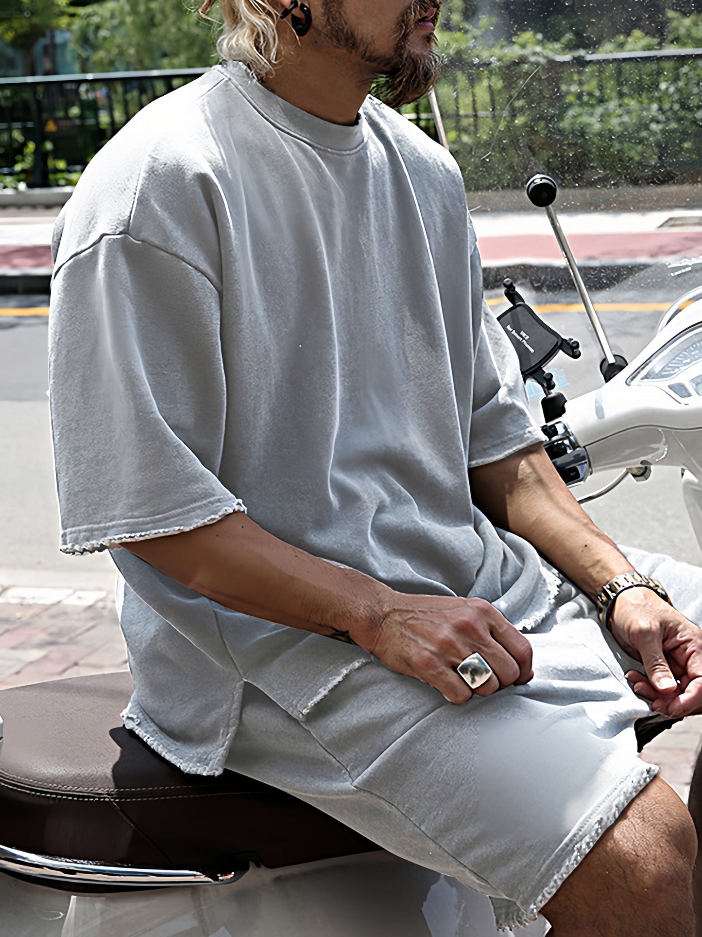 Lässige Sportsets für Herren im einfarbigen Oversize-Stil