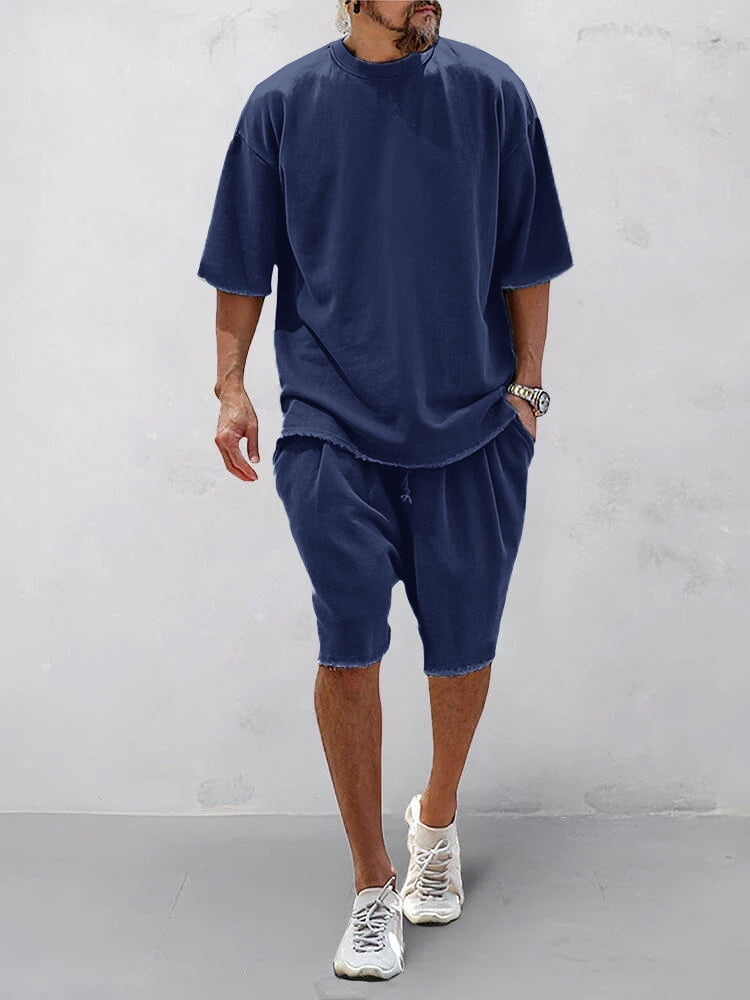 Lässige Sportsets für Herren im einfarbigen Oversize-Stil