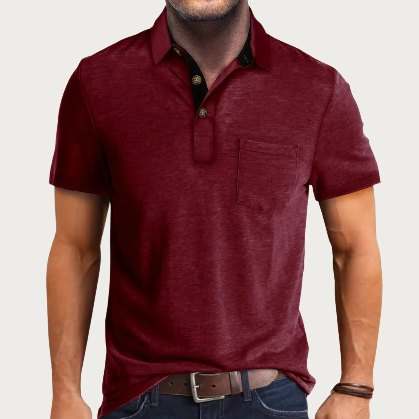 Slim Fit Poloshirt Herren Klassisch Freizeit