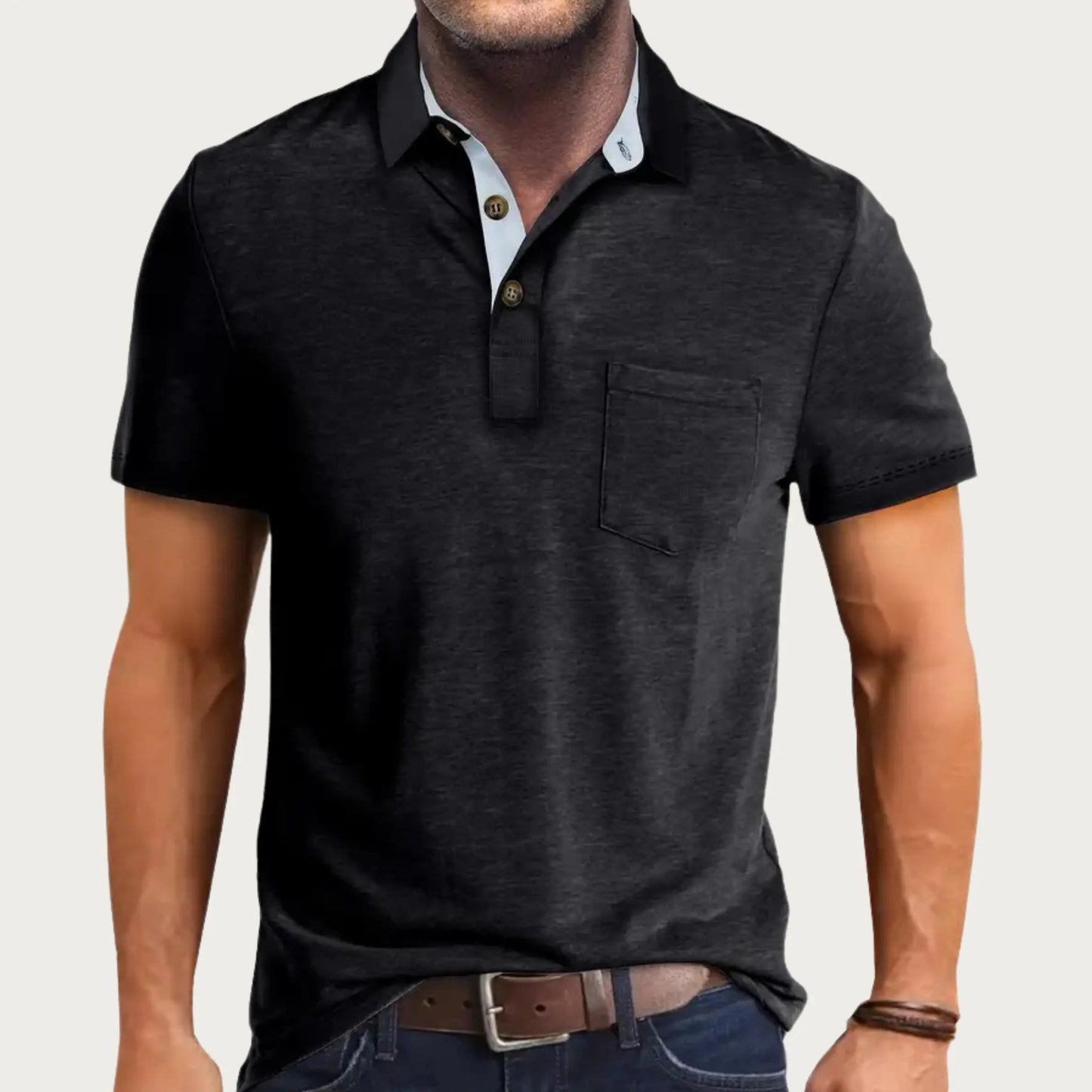 Slim Fit Poloshirt Herren Klassisch Freizeit