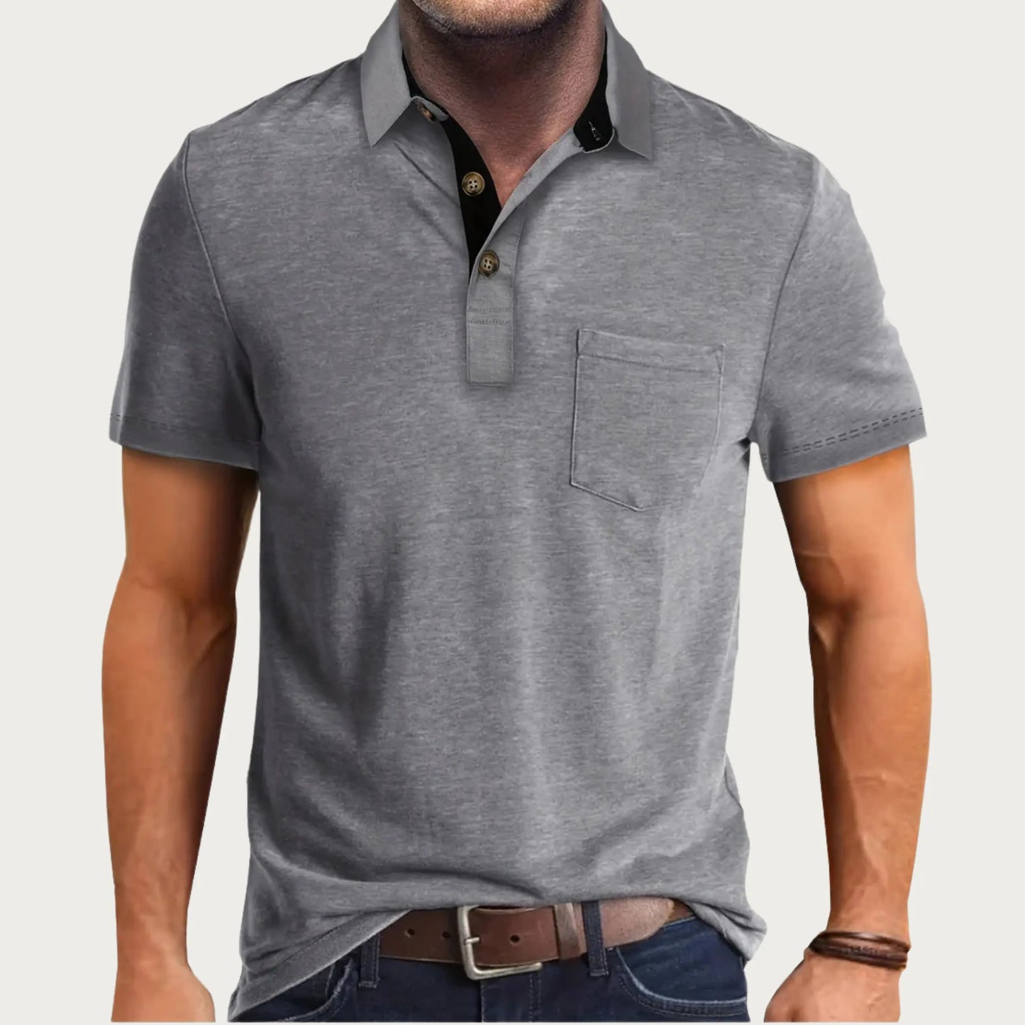 Slim Fit Poloshirt Herren Klassisch Freizeit