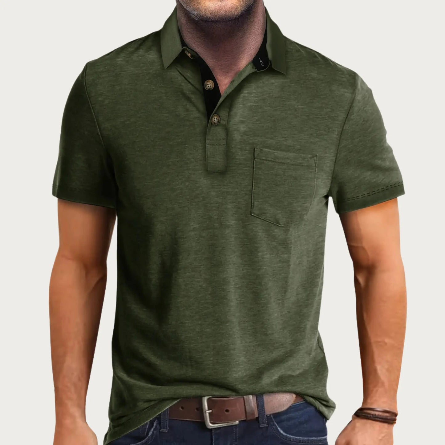 Slim Fit Poloshirt Herren Klassisch Freizeit