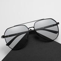 Lunettes de soleil rondes pour hommes avec verres polarisés et monture en métal