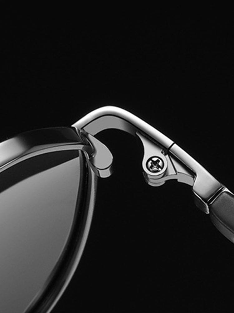 Runde Sonnenbrille für Herren mit polarisierten Gläsern und Metallrahmen