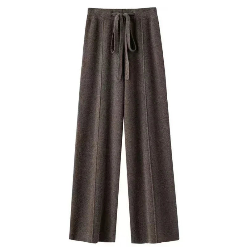 Damen Strickhose Relaxed Fit Freizeit Winter