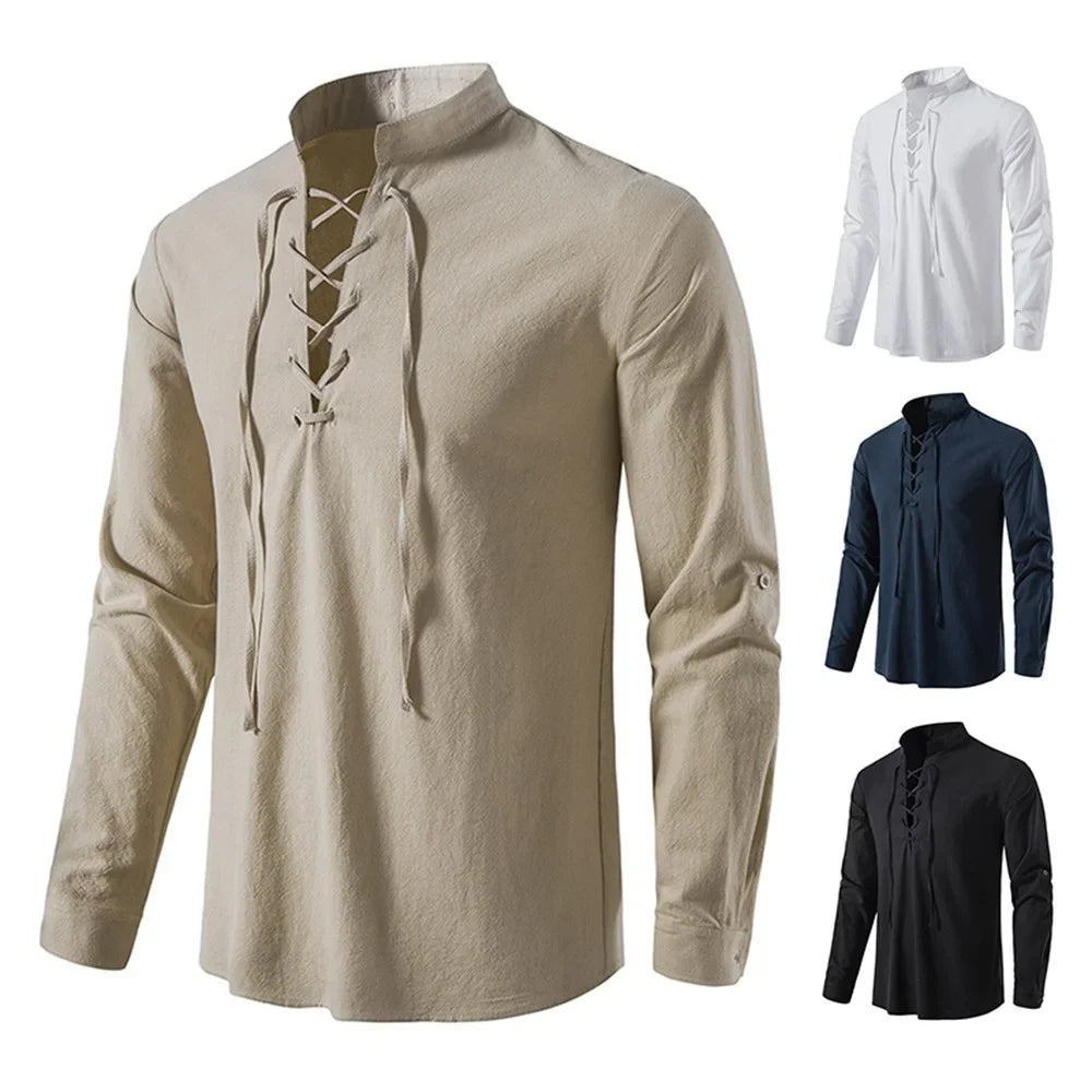 Herren Sommerhemd Relaxed Fit Freizeit Boho-Stil
