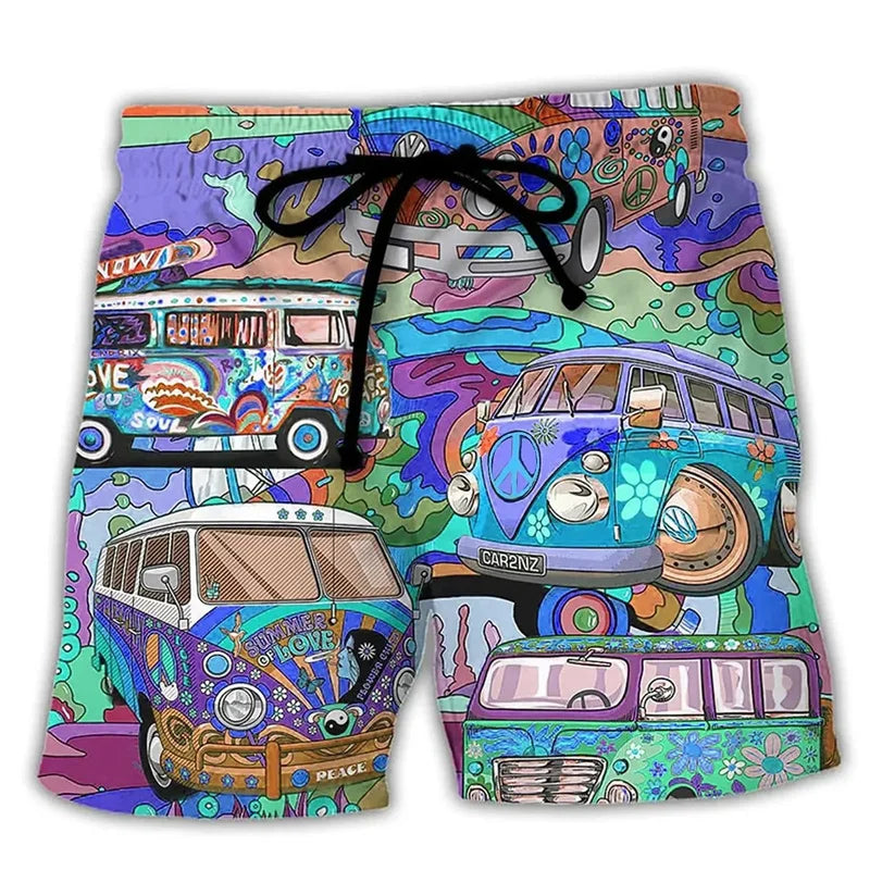 Herren Badehose Regular Fit Freizeit mit Graffiti-Muster