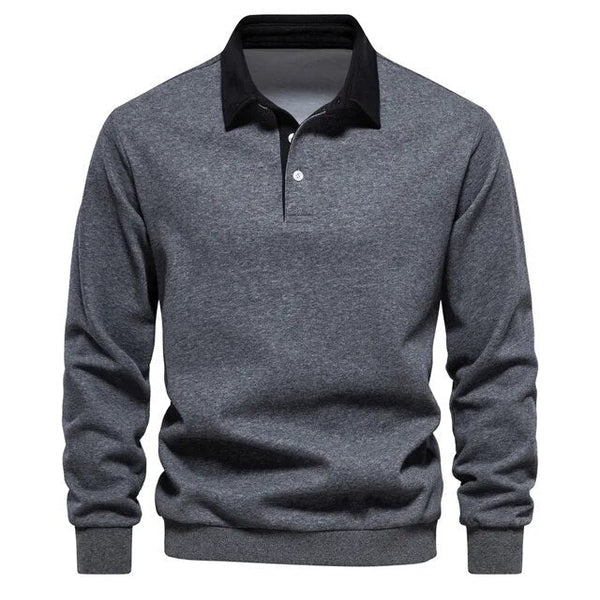 Herren Langarm-Pullover Regular Fit mit Kragen für Alltag und Büro