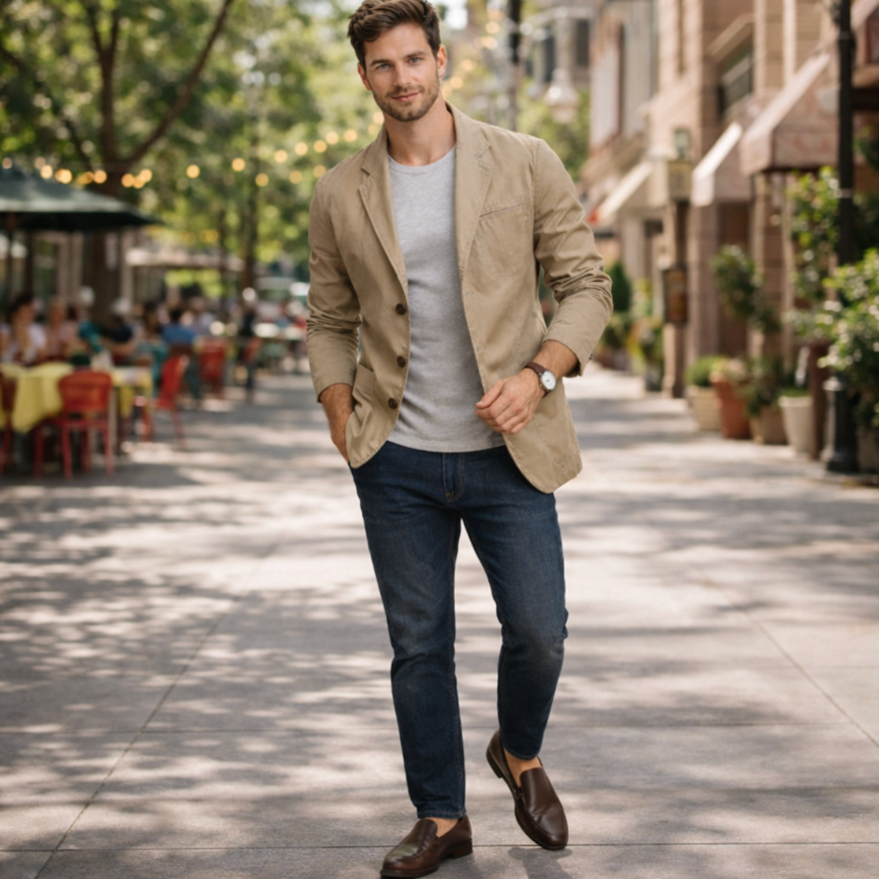 Herren Slim Fit Blazer Freizeit Business Casual