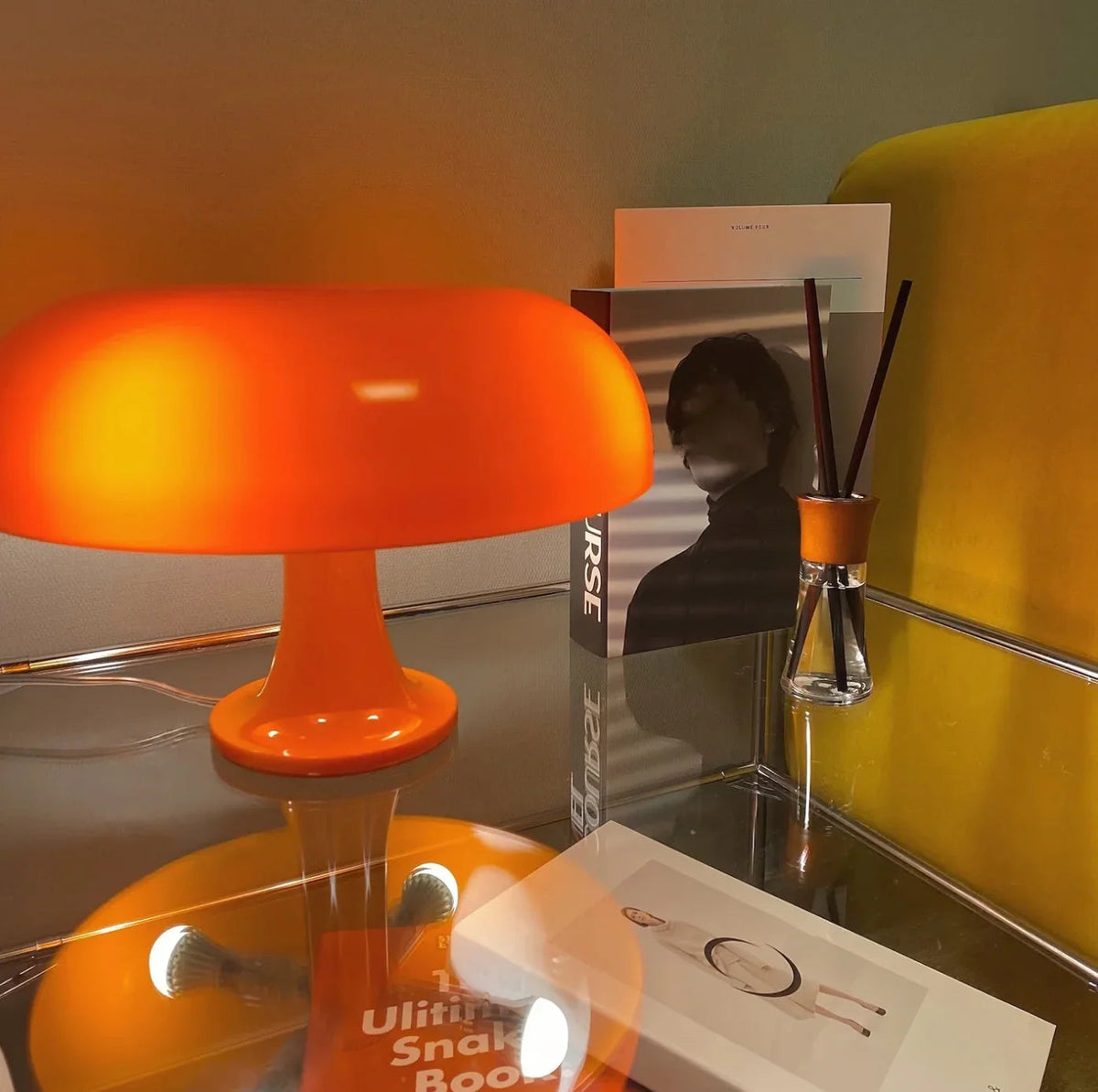 Tischlampe Retro Pilzform Skurril Wohnzimmer Schlafzimmer