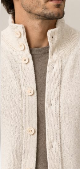 Herren Kabelstrickcardigan Regular Fit Casual Freizeit