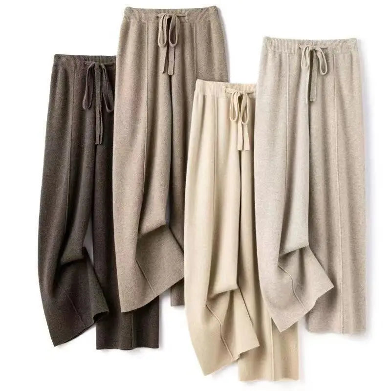 Damen Strickhose Relaxed Fit Freizeit Winter