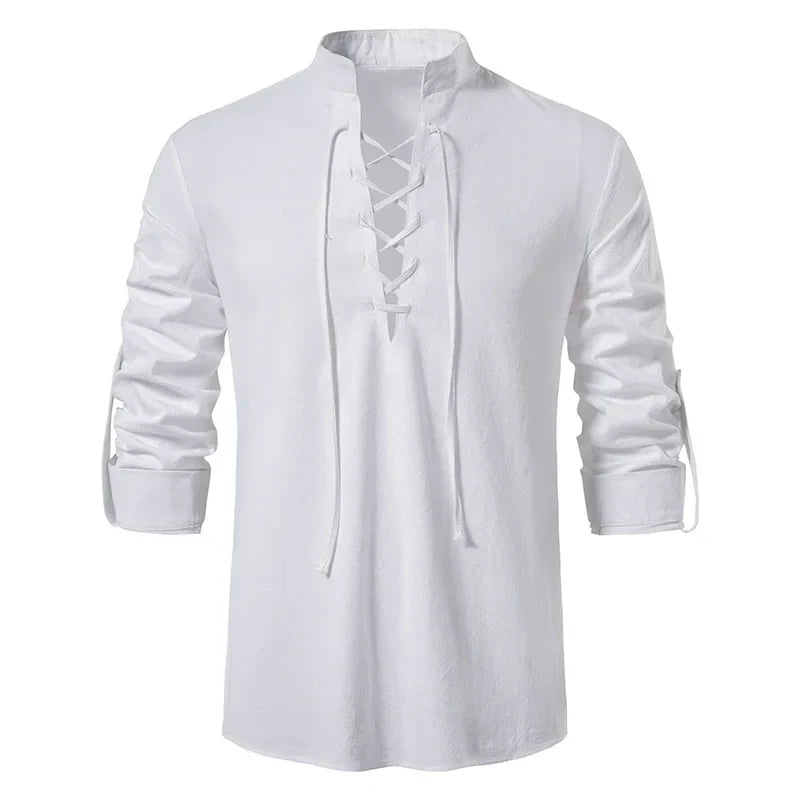 Herren Sommerhemd Relaxed Fit Freizeit Boho-Stil