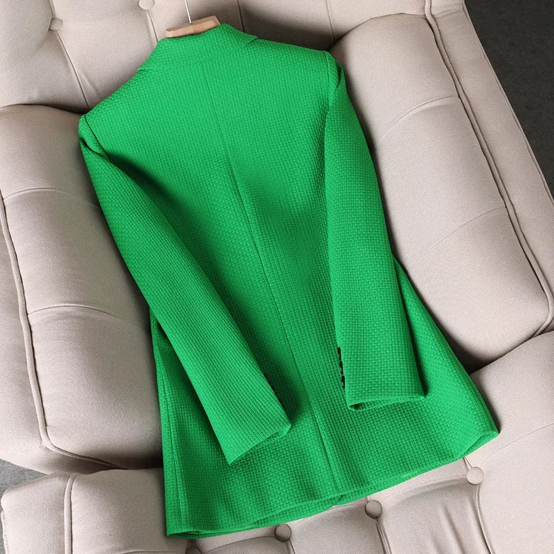 Damen Slim Fit Blazer Karo Business Freizeit