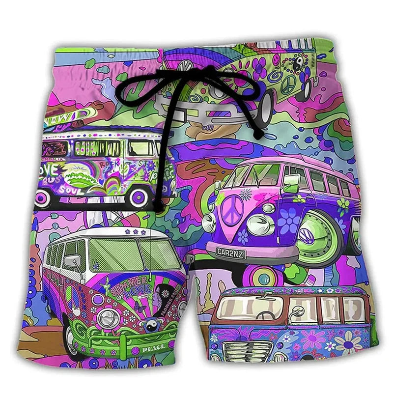 Herren Badehose Regular Fit Freizeit mit Graffiti-Muster