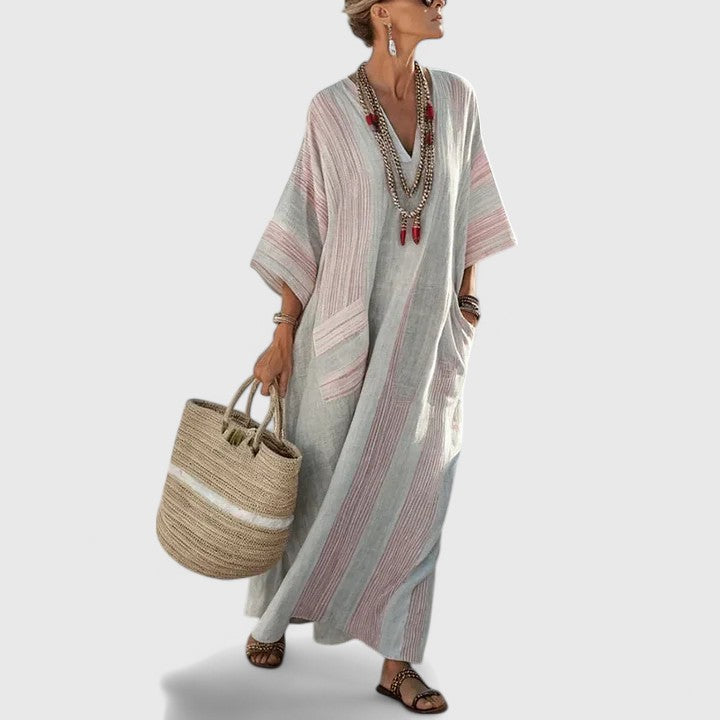 Damen Boho Maxikleid Relaxed Fit Freizeit Sommer