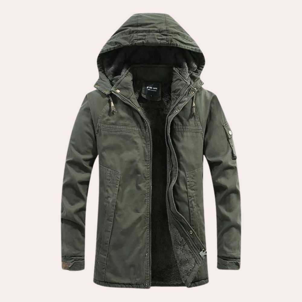 Herren Winterparka Kapuzenjacke Regular Fit Freizeit